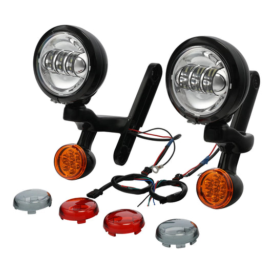 Auxiliary Fog light Bracket w/ Turn Signals Fit For Harley Electra Glide 1994-24