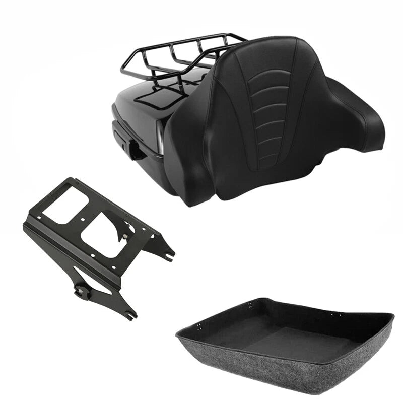 Chopped Trunk Backrest Mount Fit For Harley Touring 2009-13 Black