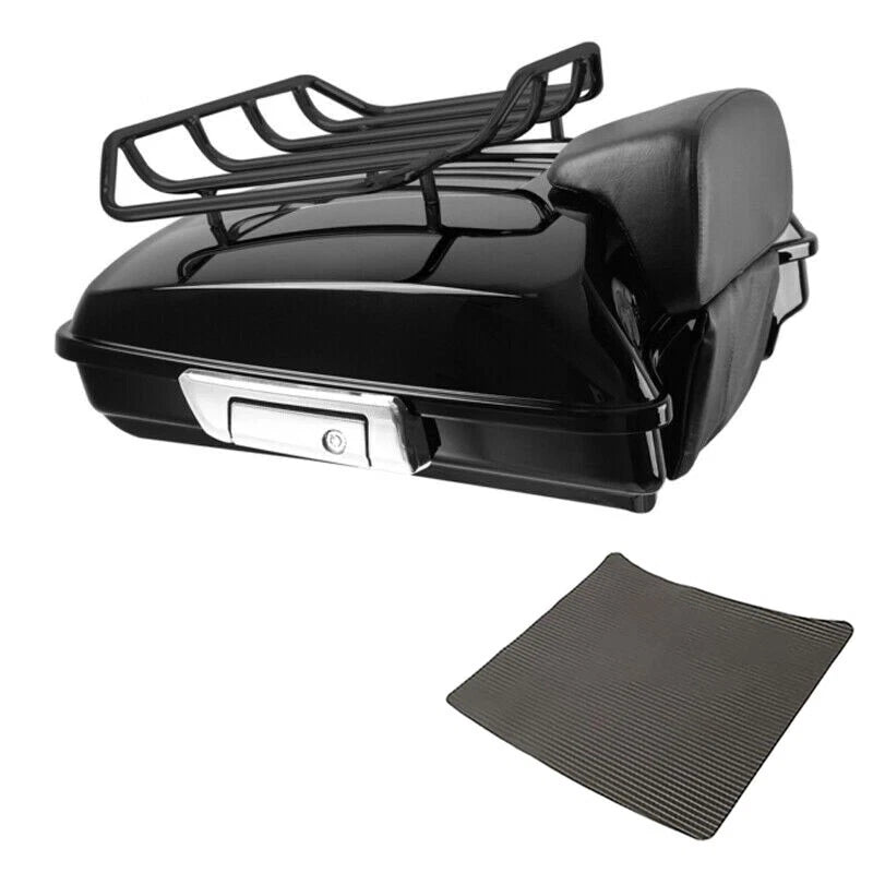 Black Razor Trunk Backrest Luggage Rack Fit For Harley Street Road Glide 2014-26