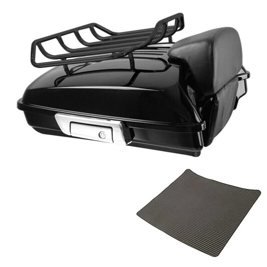 Black Razor Trunk Backrest Luggage Rack Fit For Harley Street Road Glide 2014-26