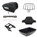 Matte Black King Trunk Pad Rack Light Mount Fit For Harley Street Glide 2014-26