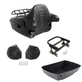 King Trunk Backrest Pad Rack Speakers Mount Fit For Harley Road Glide 1997-2008