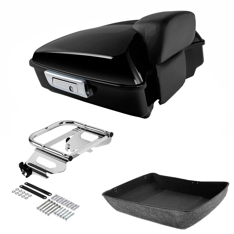 Chopped Trunk Backrest Solo Mount Rack Fit For Harley Electra Glide 1997-08