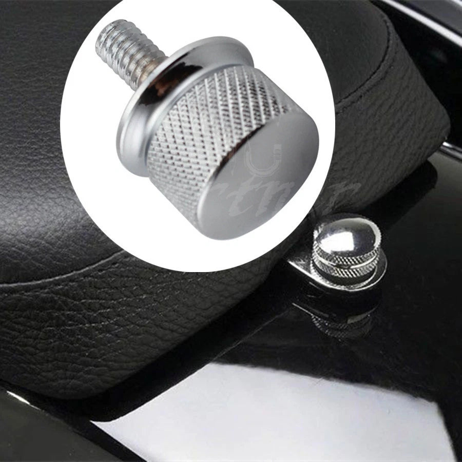 Chrome Billet Aluminum Knurled Seat Bolt For Harley Sportster Dyna Touring 96-15