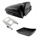 Black Chopped Backrest Pad Mount Rack Fit For Harley Touring Road Glide 2014-26