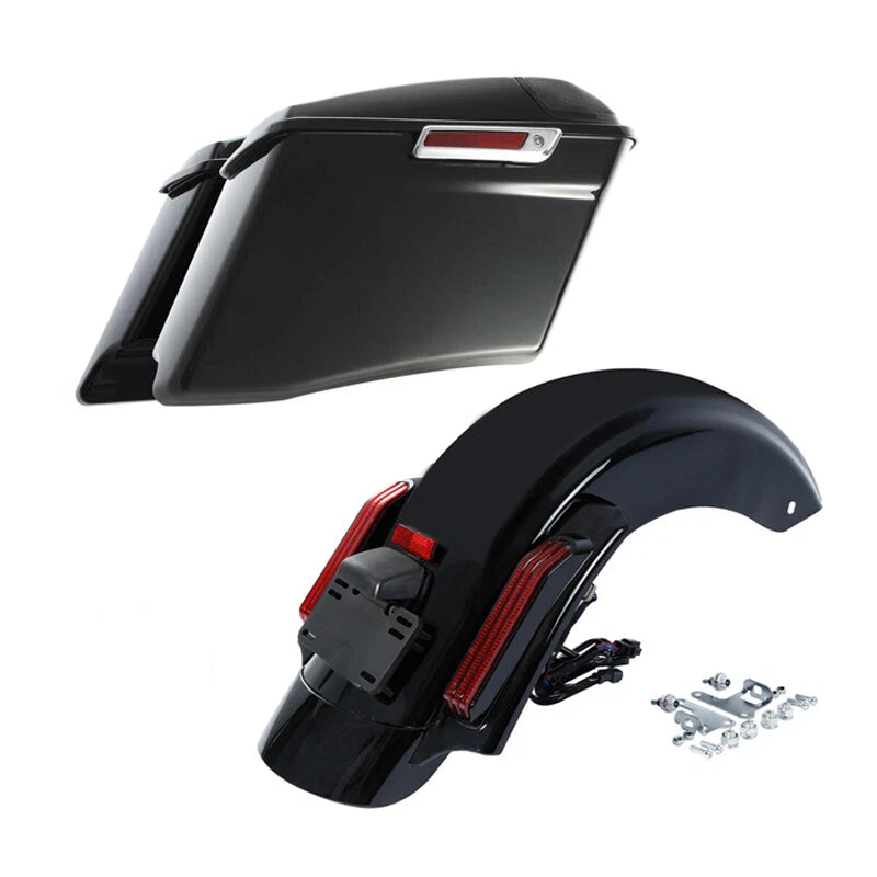 4" Stretched Saddlebags & Rear Fender System Fit For Harley Touring 2014-2024 23