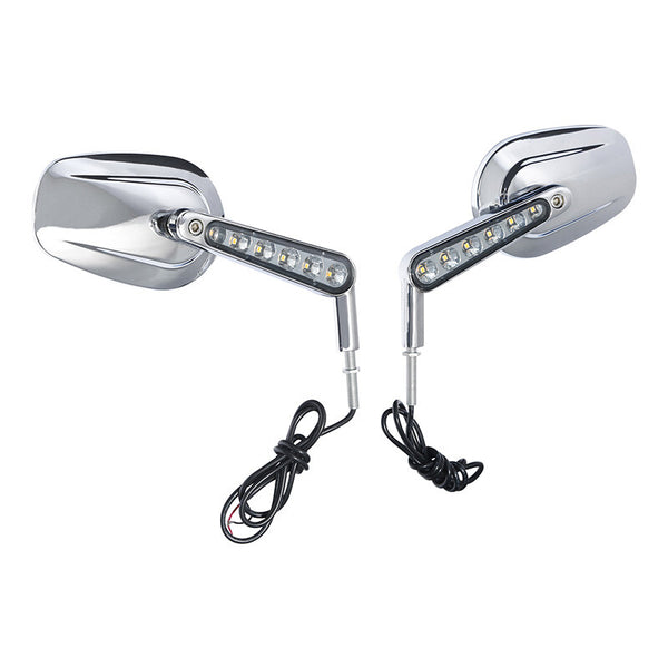 Rear View Mirrors W/ LED Turn Signals Fit For Harley V Rod Vrscf Muscle Chrome