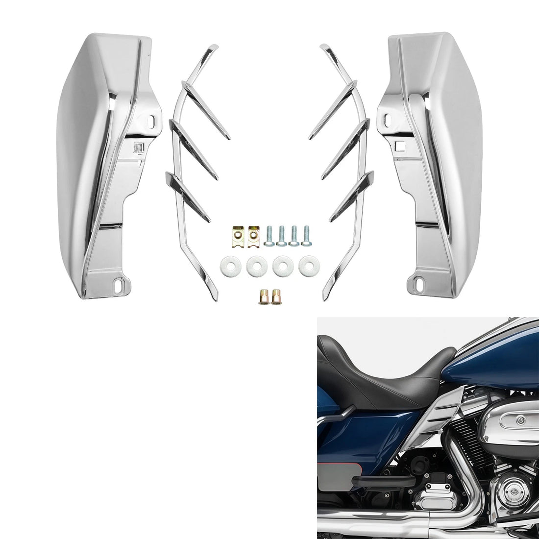 Mid-Frame Air Deflector W/ Trims Fit For Harley Touring Road Electra Glide 09-24