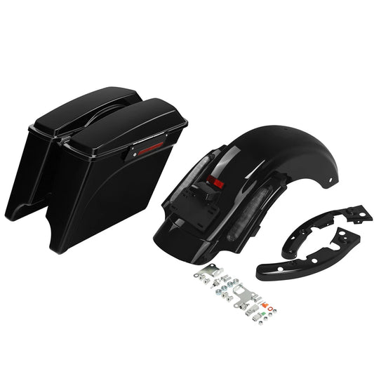 5" Extended Hard Saddlebags LED Rear Fender Fit For Harley Street Glide 09-13 12