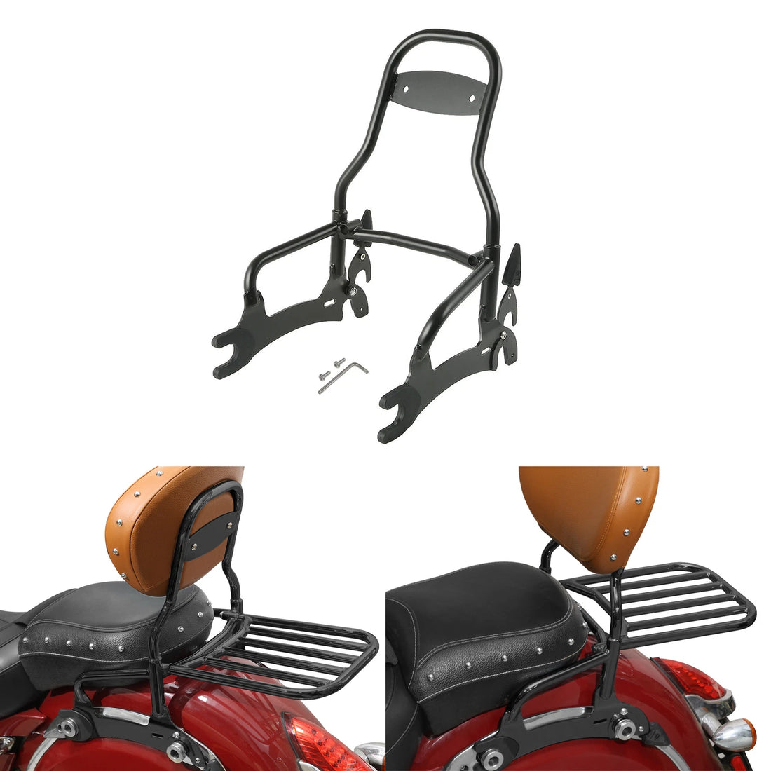 12" Rear Backrest Sissy Bar Fit For Indian Chief Vintage 14-18 Dark Horse 16-18