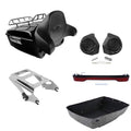 King Trunk Backrest Rack Speakers Fit For Harley Touring Street Glide 09-13