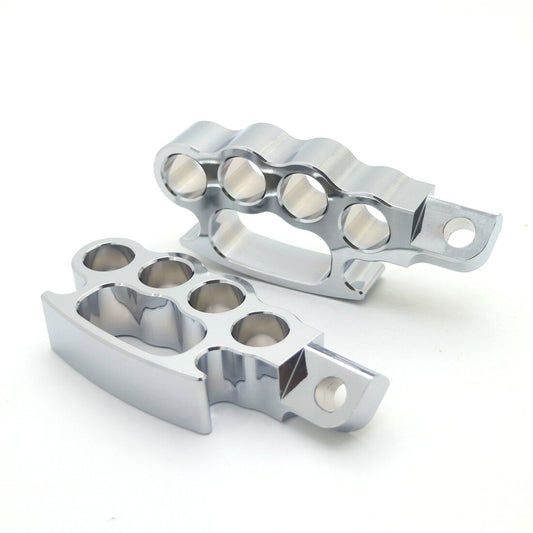 Chrome Control Foot Pegs Flying Knuckle Pegs For Harley Sportster Dyna Softail