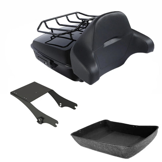 Black Chopped Trunk Pad Mount Fit For Harley Touring Electra Glide 1997-08