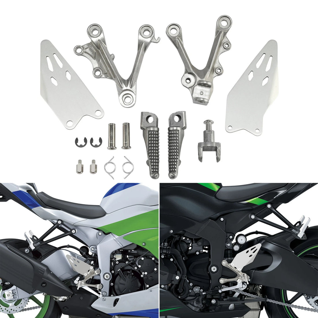 Driver Foot Pegs Bracket Fit For Kawasaki ZX6R ZX636 2019-2025 2020 2021 2022 23