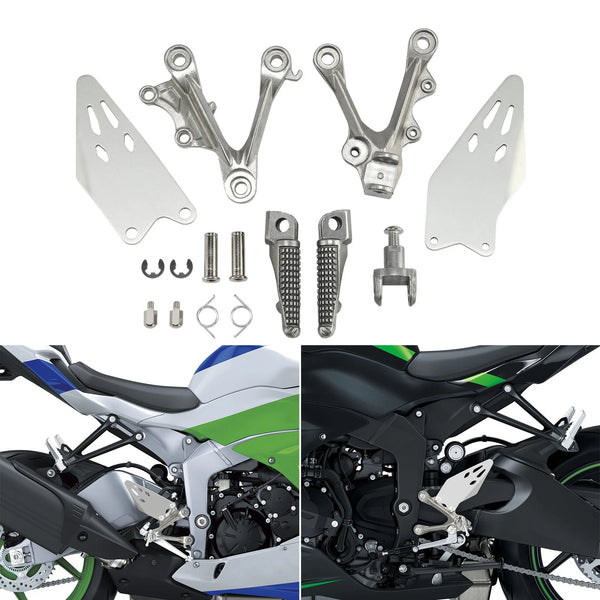 Driver Foot Pegs Bracket Fit For Kawasaki ZX6R ZX636 2019-2025 2020 2021 2022 23