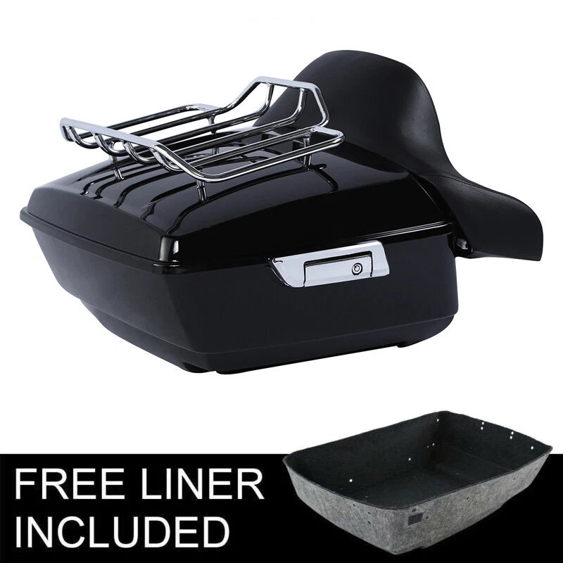 King Trunk Backrest Pad Rack Fit For Harley Touring Road Street Glide 2014-2026