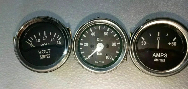 Smiths-52mm-Kit Oil Pressure Gauge Volt gauge Ampere Black