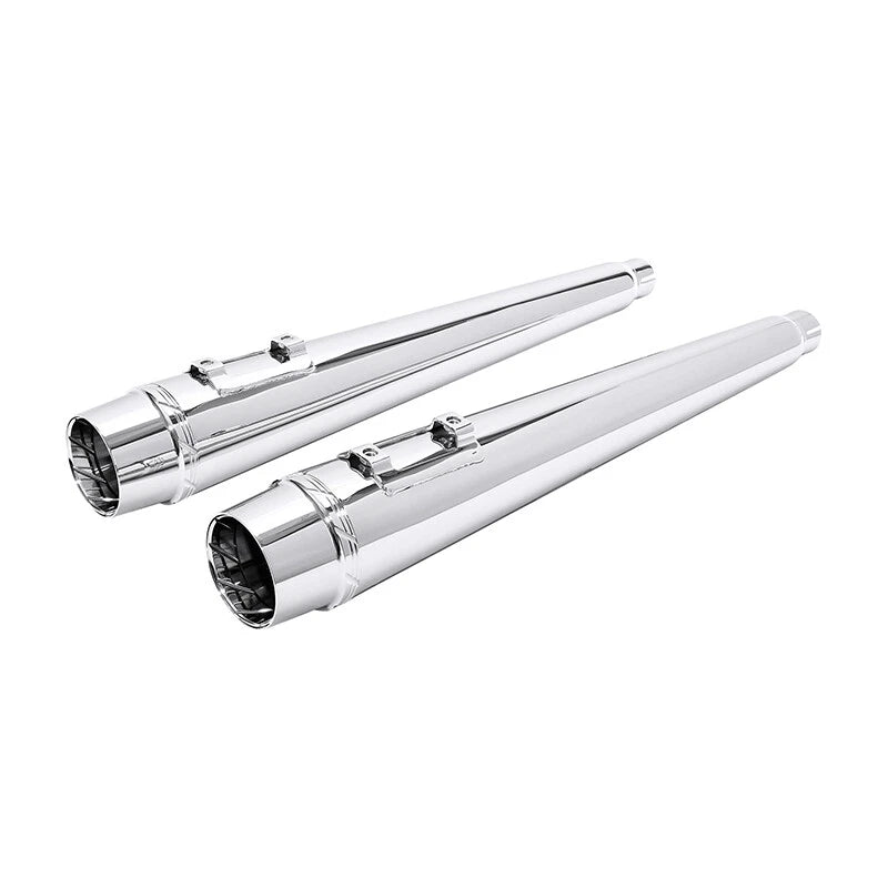 Chrome 4" Slip on Megaphone Mufflers Exhaust Pipe Fit For Harley Touring 95-2016