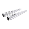 Chrome 4" Slip on Megaphone Mufflers Exhaust Pipe Fit For Harley Touring 95-2016