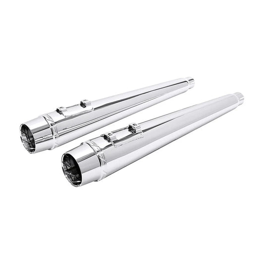 Chrome 4" Slip on Megaphone Mufflers Exhaust Pipe Fit For Harley Touring 95-2016