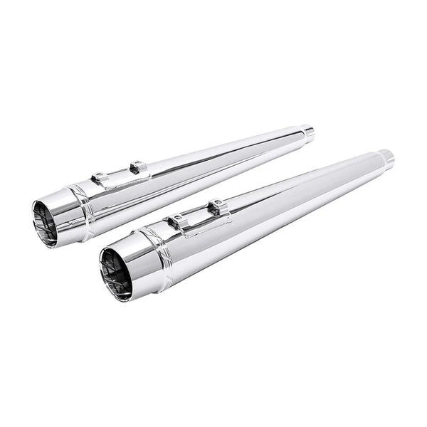 Chrome 4" Slip on Megaphone Mufflers Exhaust Pipe Fit For Harley Touring 95-2016