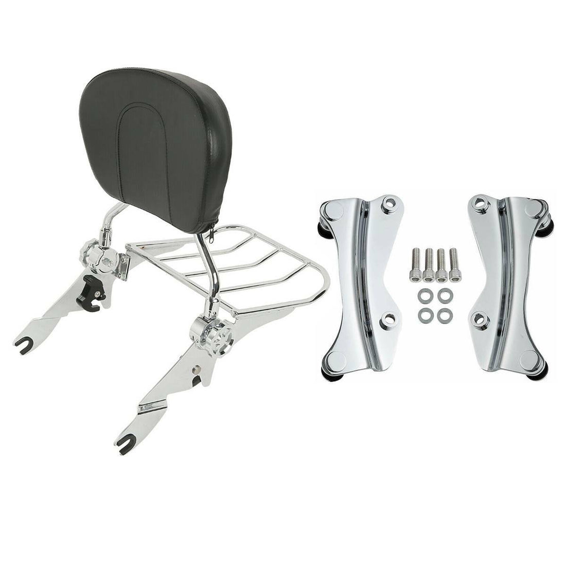 Chrome Sissy Bar Backrest Rack Docking Hardware Kit Fit For Harley Touring 14-24