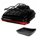 Chopped Trunk Backrest Rack LED Tail Light Fit For Harley Touring Flht 2014-2026