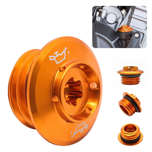 Orange Motorcycle CNC Engine Oil Filler Plug Cap Cover For 690 790 950 990 1290