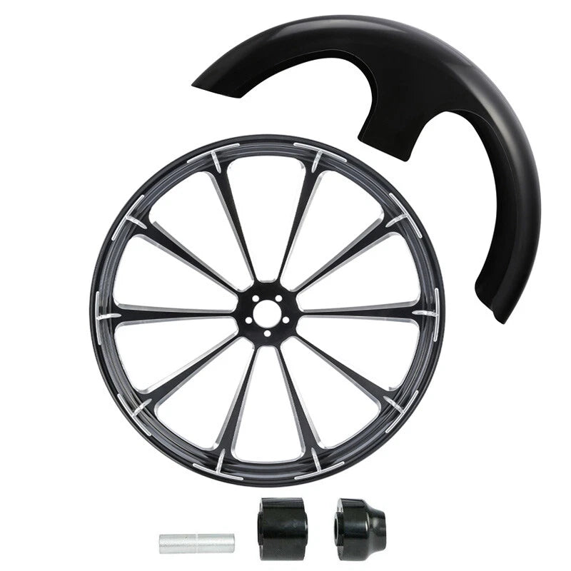 30" Front Wheel Rim Hub Single Disc Fender Fit For Harley Electra Glide 2008-24