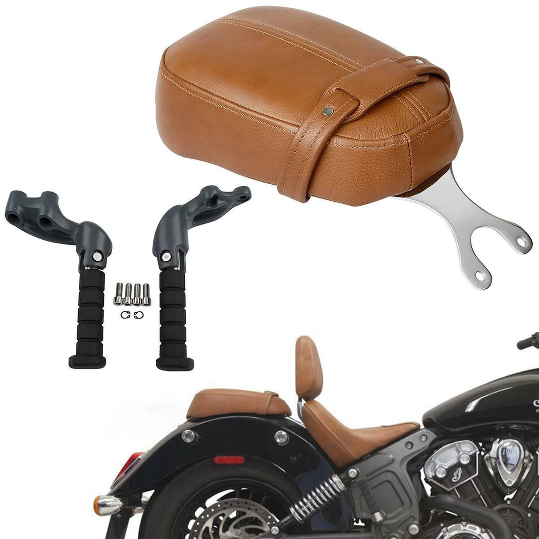 Rear Footpegs & Passenger Seat Fit For Indian Scout 2015-2024 Scout ABS 19-20