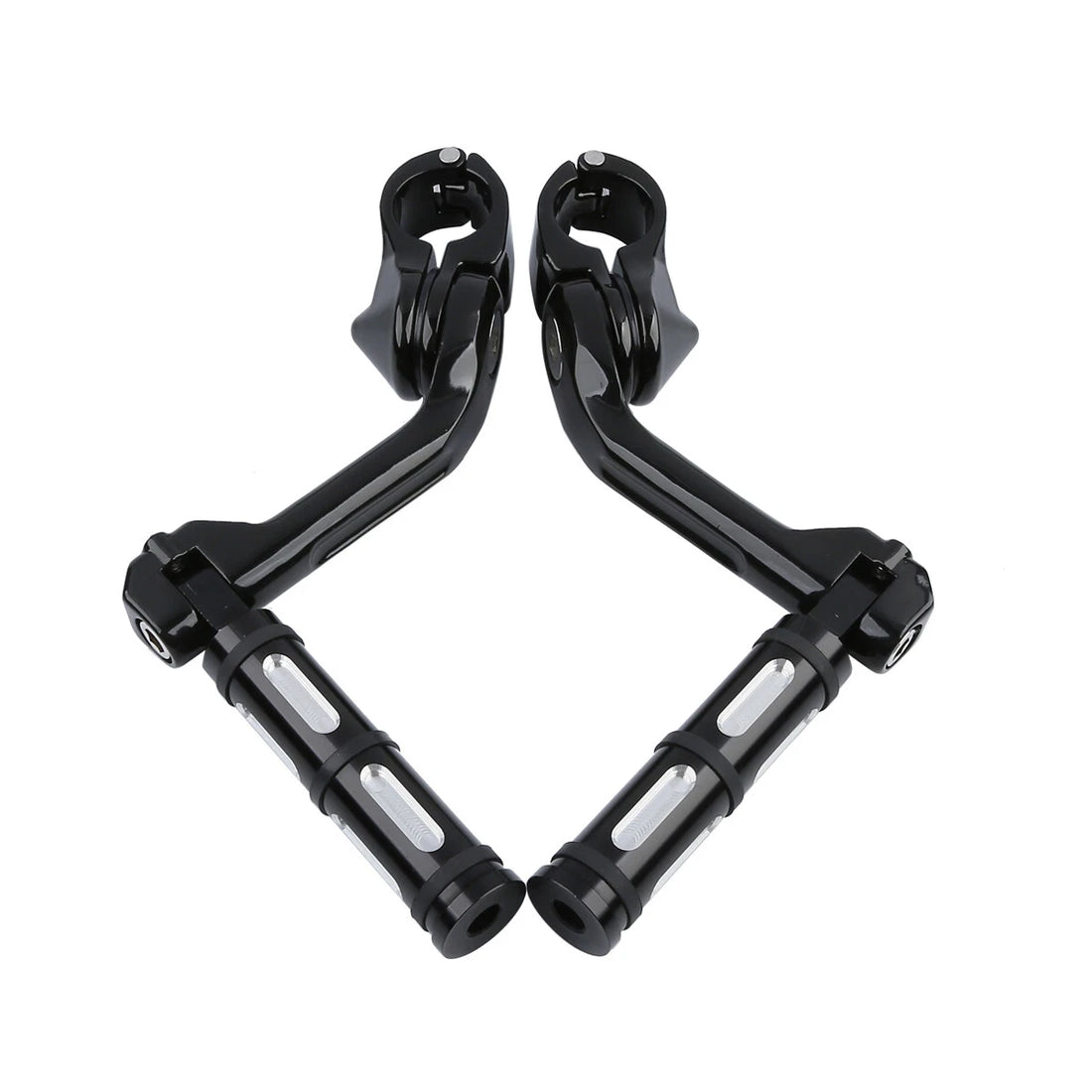 1-1/4" Footpegs Highway Bar Pegs Long Angled Mount Fit For Harley Touring Dyna