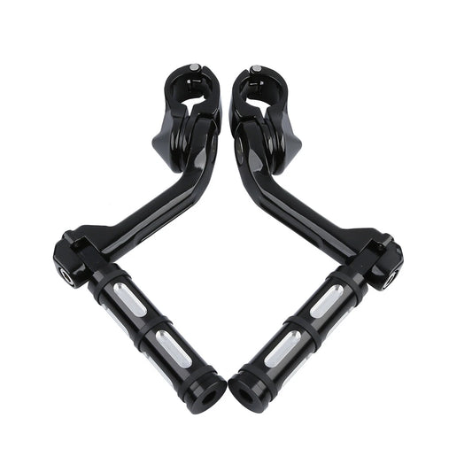 1-1/4" Footpegs Highway Bar Pegs Long Angled Mount Fit For Harley Touring Dyna