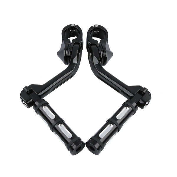 1-1/4" Footpegs Highway Bar Pegs Long Angled Mount Fit For Harley Touring Dyna