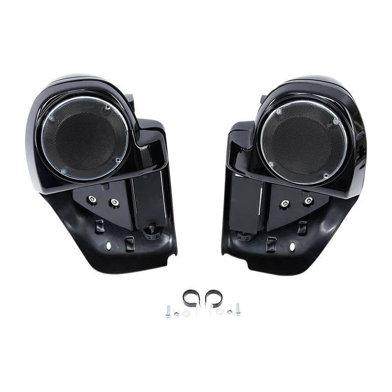 Vivid Black 6.5" Speaker Box Lower Vented Fairings For Harley Touring 2014-2024