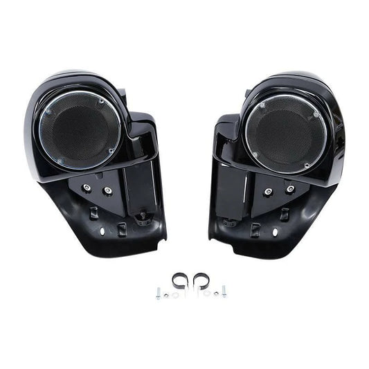 Vivid Black 6.5" Speaker Box Lower Vented Fairings For Harley Touring 2014-2024