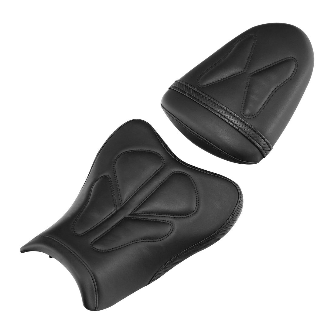 Black Driver & Passenger Seat Cushion Fit For Suzuki GSXR1000 2007-2008 2007 08