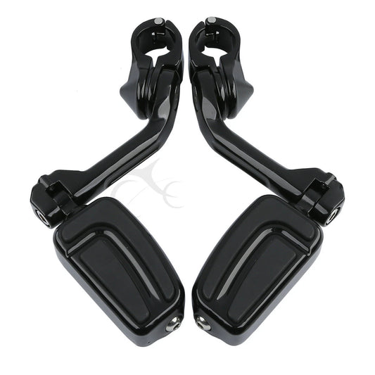 1 1/4 Inch 32mm Highway Bar Long Angled Foot Pegs Fit For Harley Engine Guards