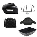 Matte Black King Trunk Backrest Pad Rack Plate Fit For Harley Touring 2014-2026