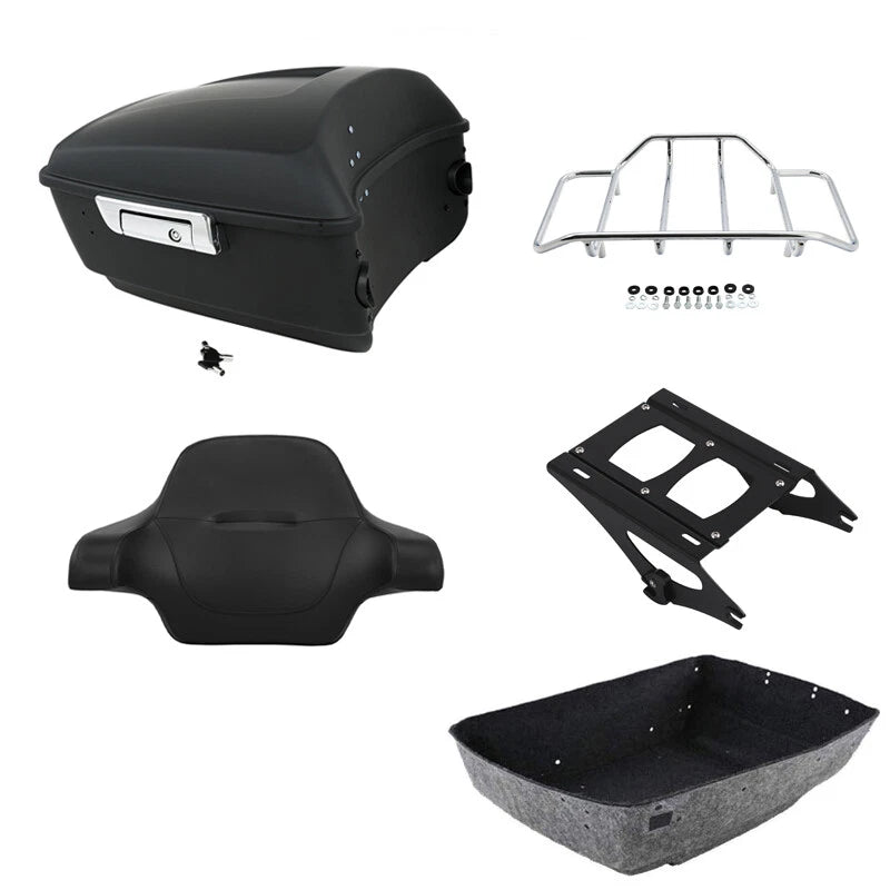 Matte Black King Trunk Pad Rack Mount Fit For Harley Road Glide Models 2014-2026