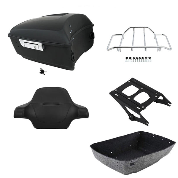 Matte Black King Trunk Pad Rack Mount Fit For Harley Road Glide Models 2014-2026