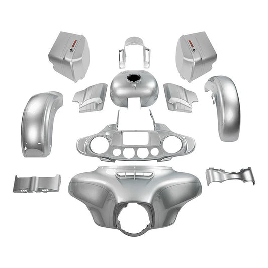 Fairing Body Work Kit Fit For Harley Street Glide 14-24 Brilliant Silver Pearl