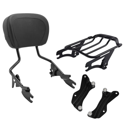 Sissy Bar Luggage Rack Docking Kit Fit For Harley Road King 2014-2025 Black
