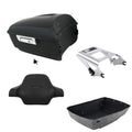 Matte Black King Trunk Backrest Mount Rack Fit For Harley Touring Glide 09-2013