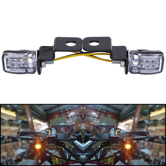 Universal Motorcycle 12V Mini LED Turn Signal Indicator Brake Clutch Lever Light