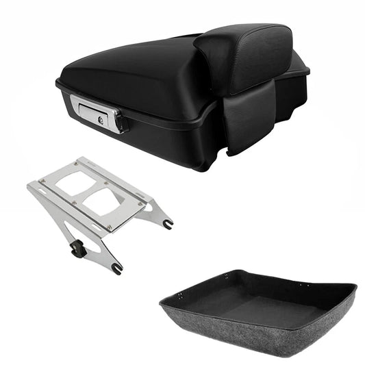 Matte Chopped Trunk Backrest Rack Fit For Harley Touring Street Glide 2014-2026