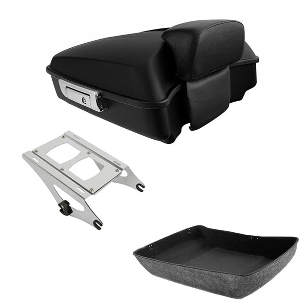 Matte Chopped Trunk Backrest Rack Fit For Harley Touring Street Glide 2014-2026