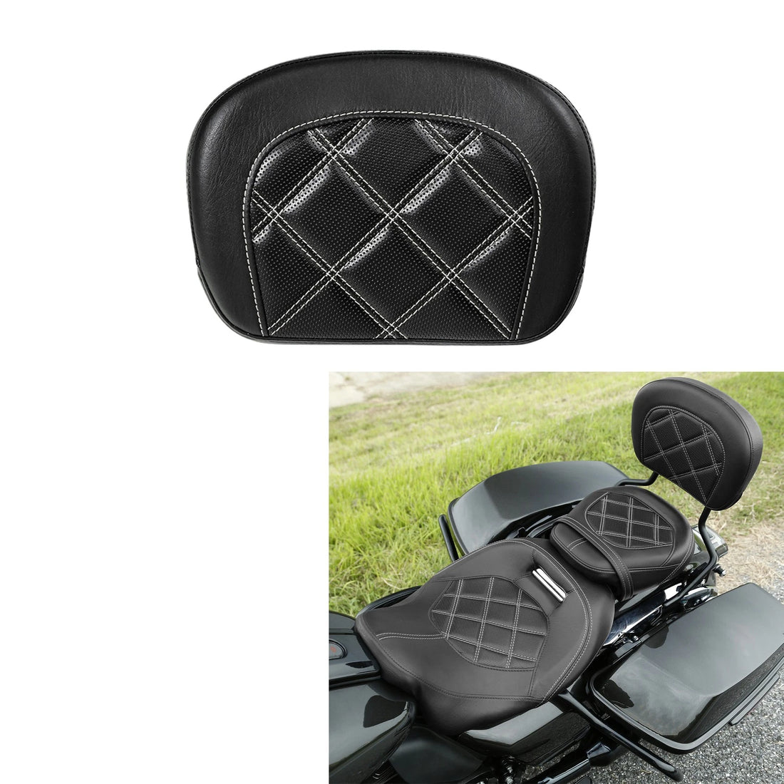 Passenger Sissy Bar Backrest Pad Fit For Harley Davidson Touring