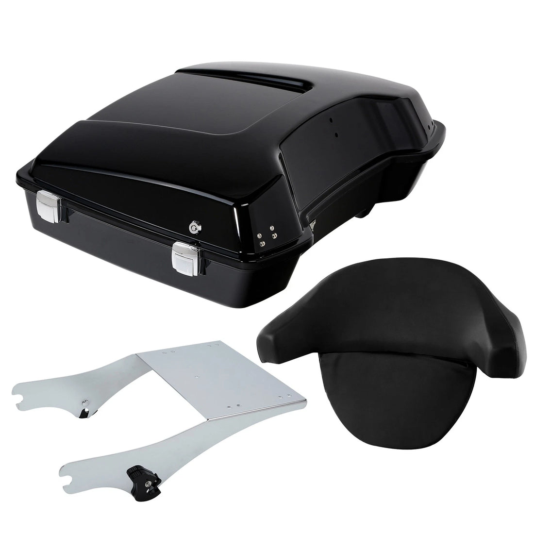 Razor Trunk w/Pad + Mount Rack Fit For Harley Touring Road Electra Glide 97-08