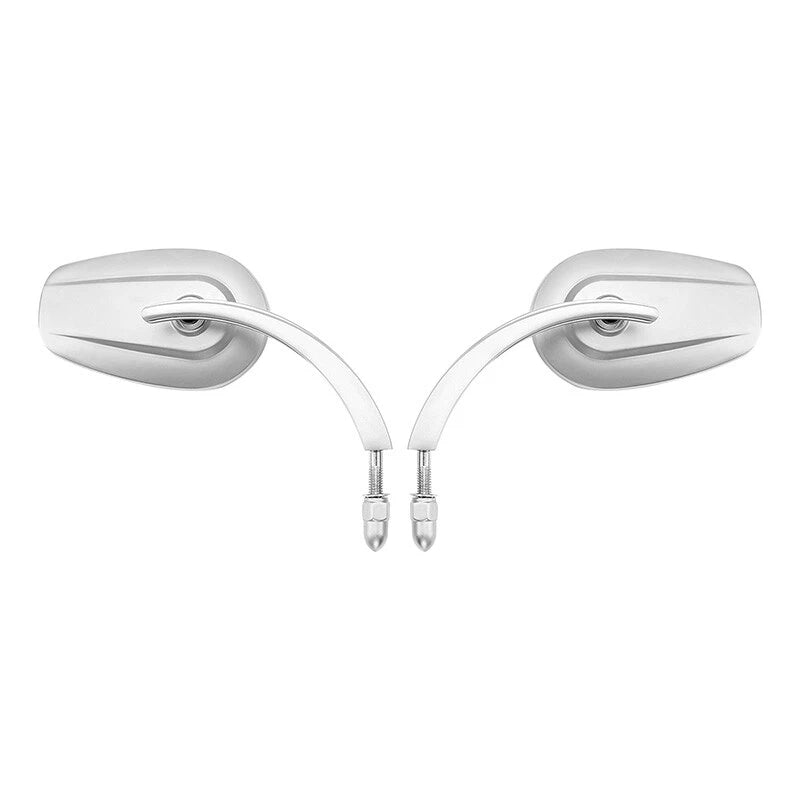 Satin Chrome Large Rear-View Mirrors Fit For Harley Touring Street Glide Softail