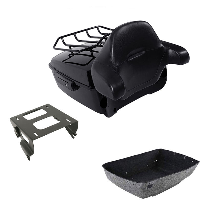 King Trunk Backrest Solo Mounting Rack Fit For Harley Road Street Glide 2014-26